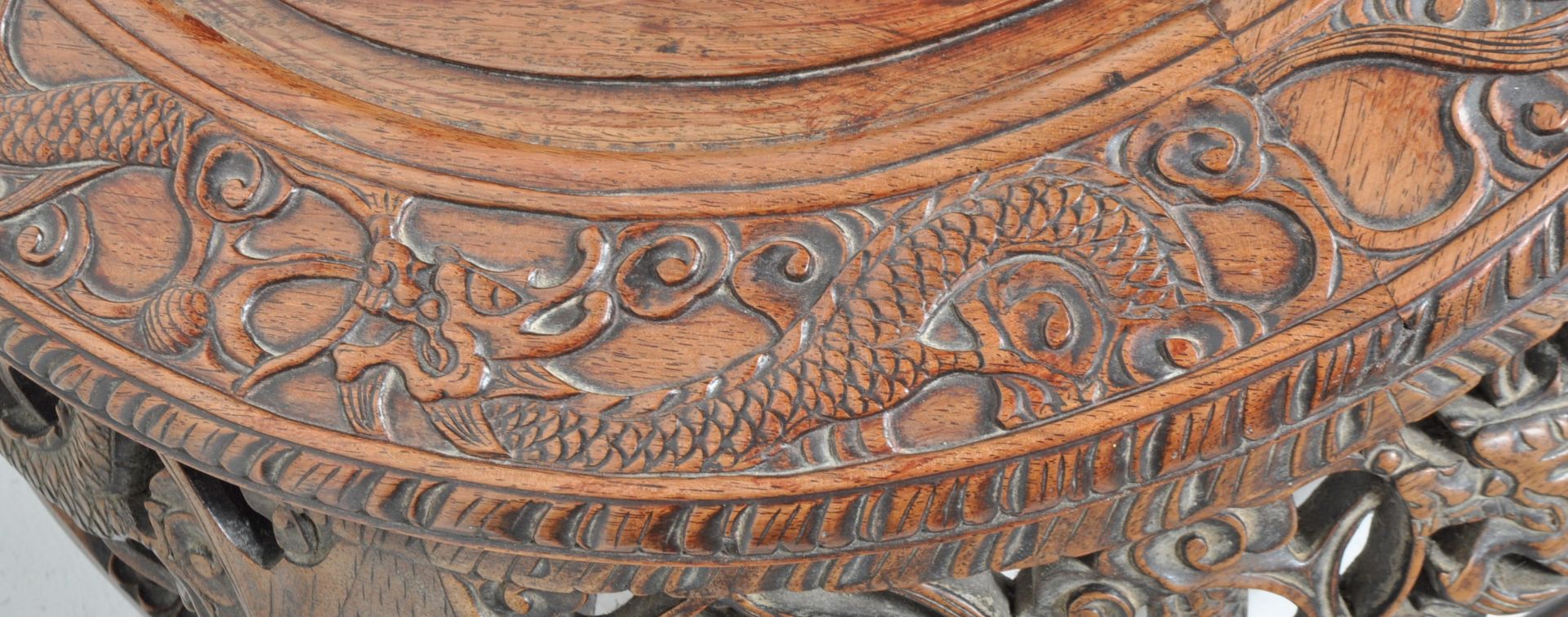 CIRCA 1900 CHINESE HUANGHUALI LOW CARVED TABLE - Image 5 of 8