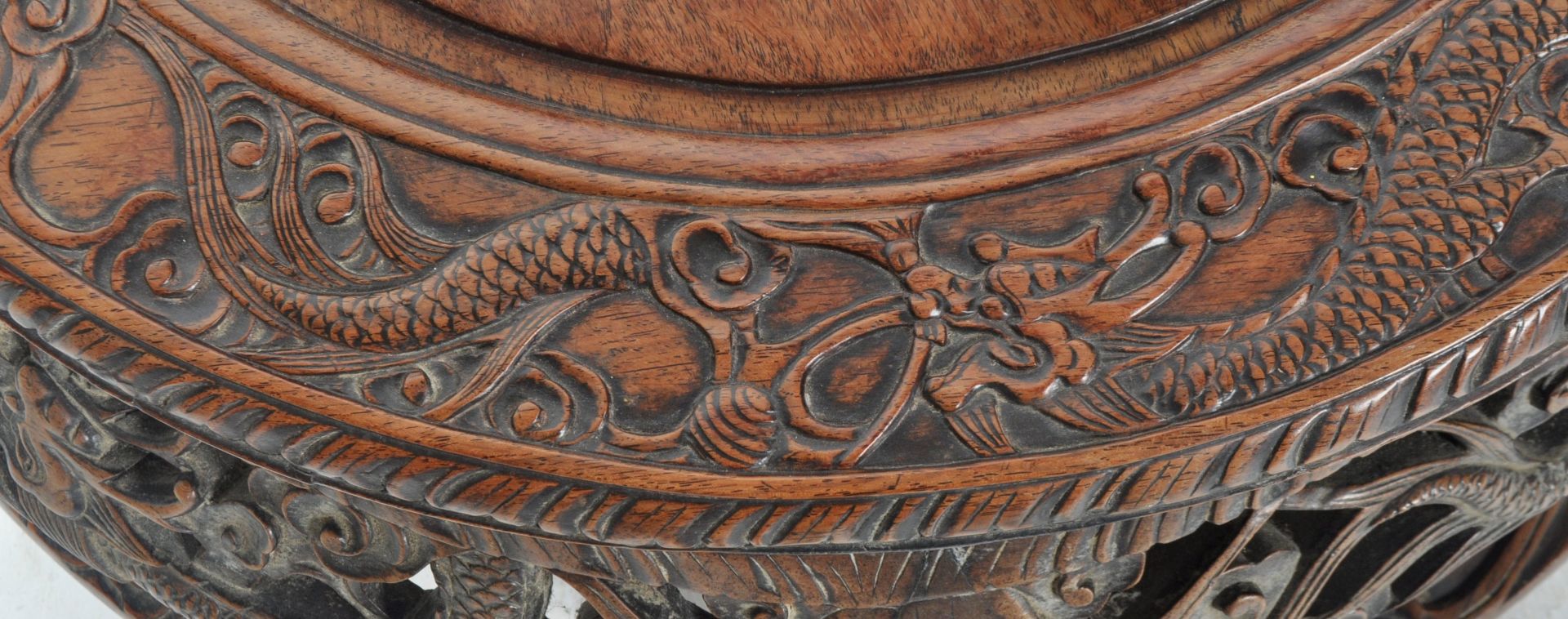 CIRCA 1900 CHINESE HUANGHUALI LOW CARVED TABLE - Image 4 of 8