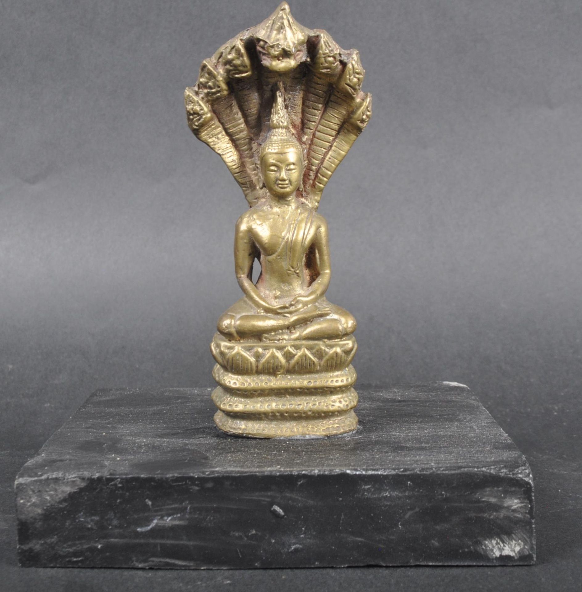 19TH CENTURY CHINESE THAI SNAKE BUDDHA BRONZE