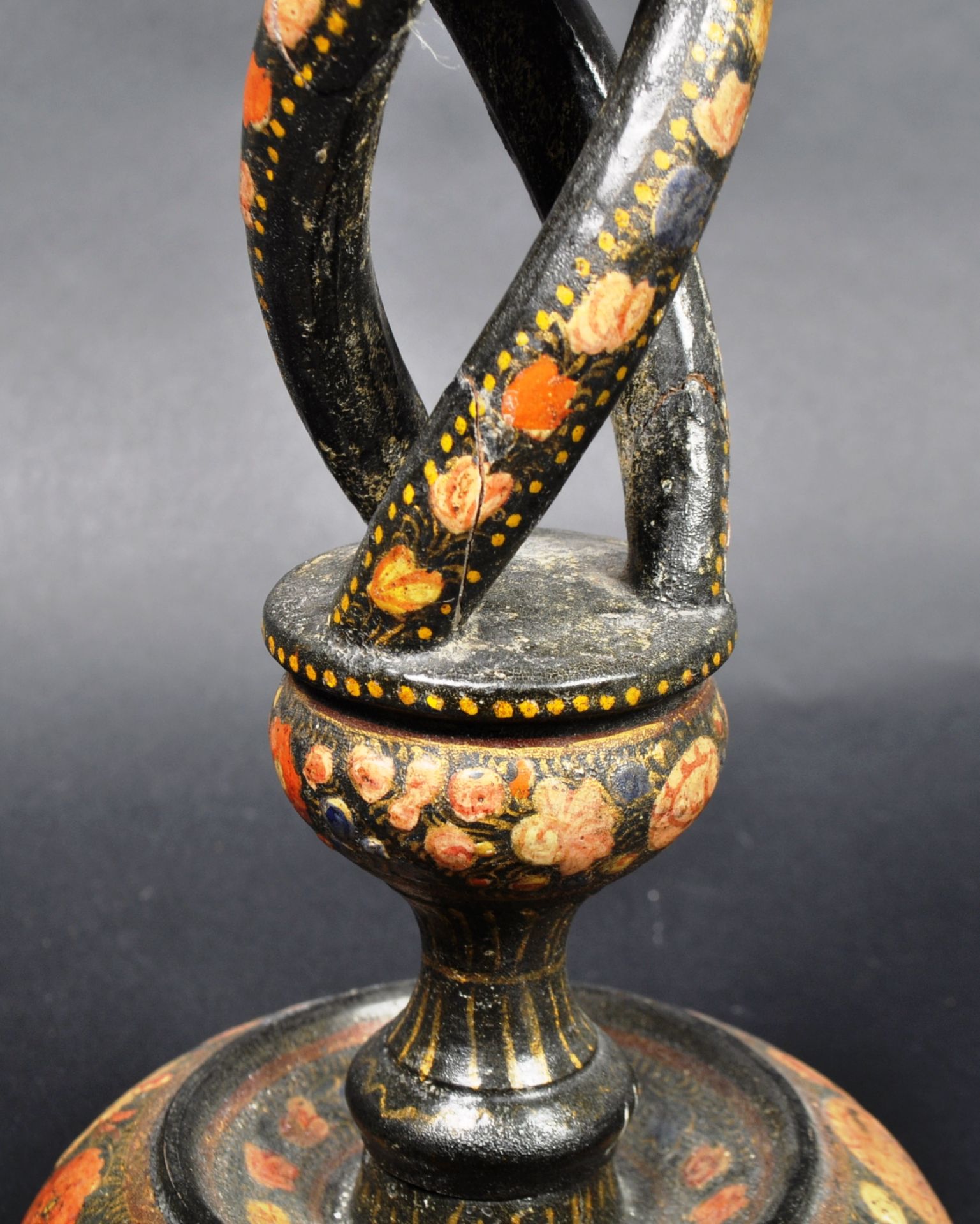 19TH CENTURY PERSIAN KASHMIR CANDLESTICK - Image 4 of 7