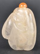 19TH CENTURY CHINESE CARVED ROCK CRYSTAL SNUFF BOTTLE