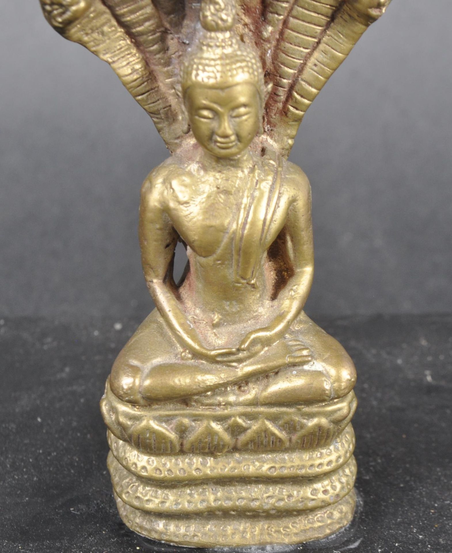 19TH CENTURY CHINESE THAI SNAKE BUDDHA BRONZE - Image 6 of 6