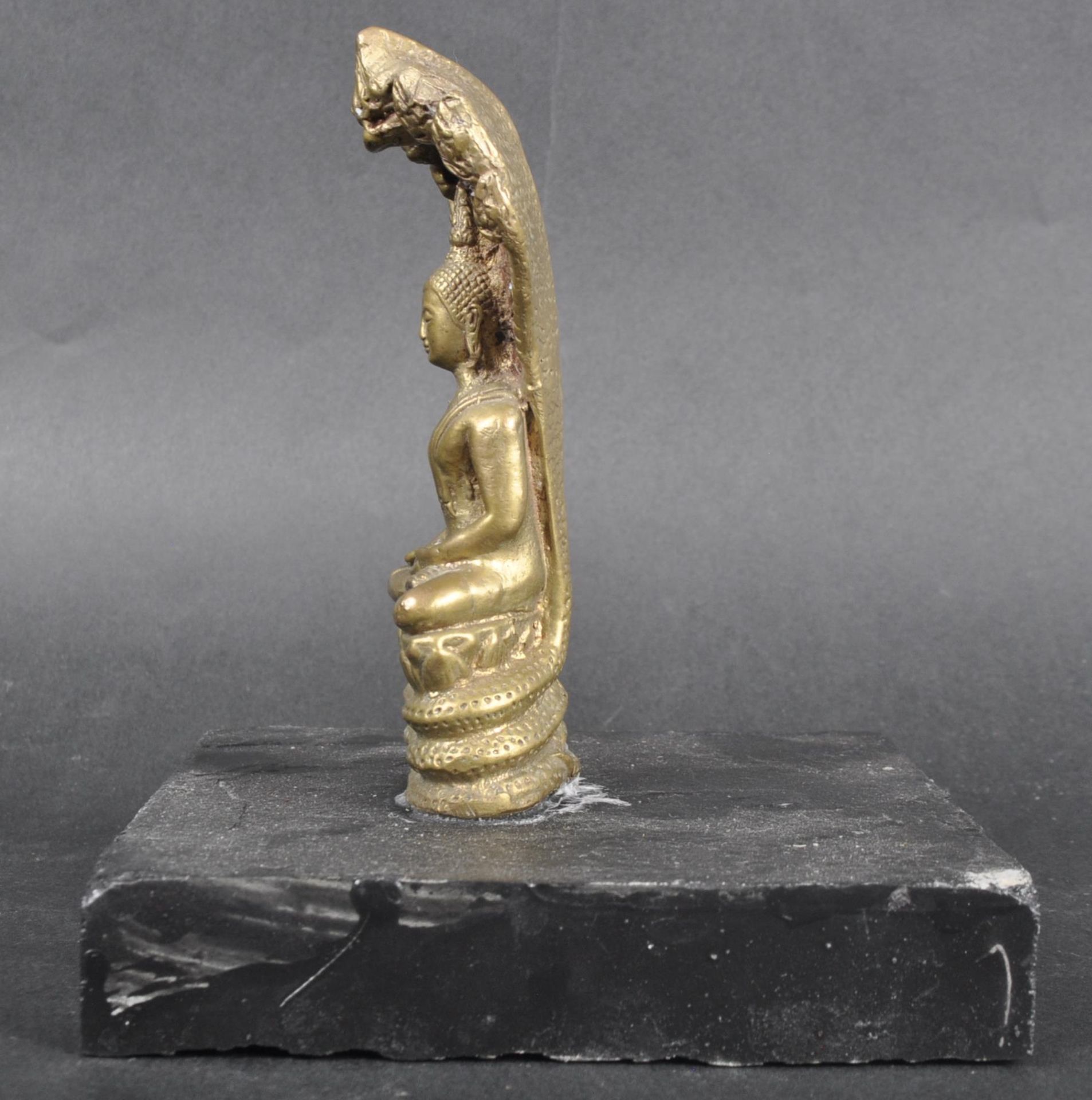 19TH CENTURY CHINESE THAI SNAKE BUDDHA BRONZE - Image 4 of 6