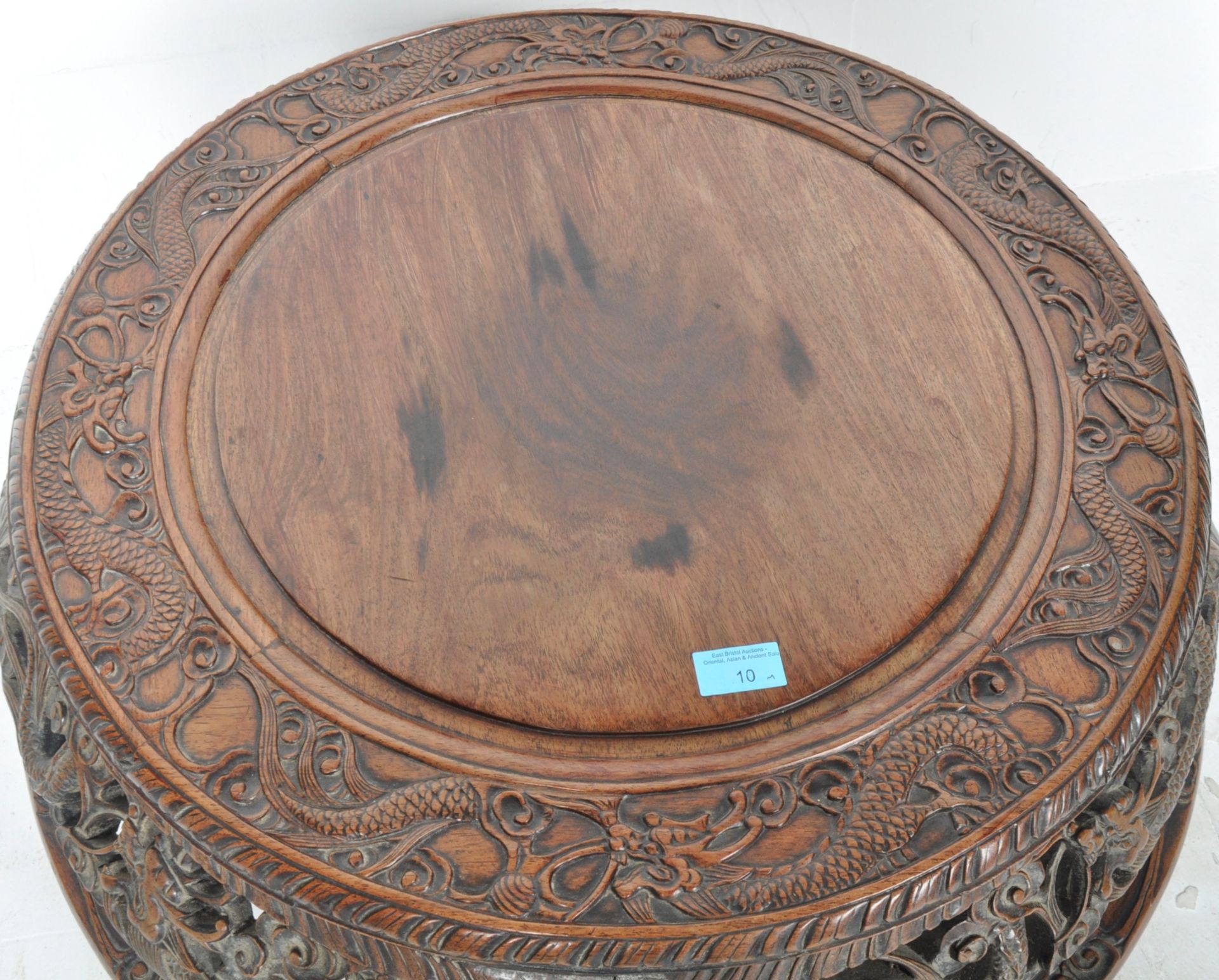 CIRCA 1900 CHINESE HUANGHUALI LOW CARVED TABLE - Image 3 of 8