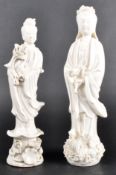 TWO EARLY 20TH CENTURY CHINESE DEHUA GUANYIN FIGURES