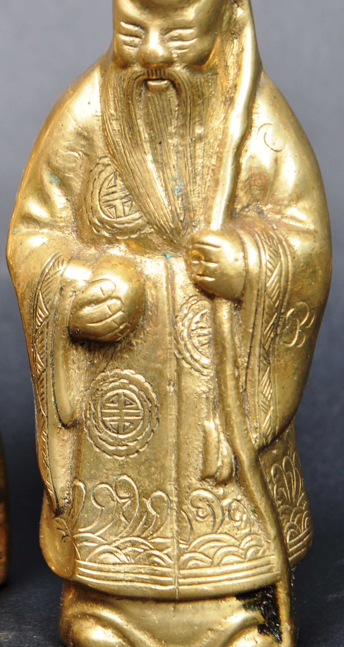 THREE CHINESE REPUBLIC PERIOD BRASS FIGURINES - Image 9 of 12