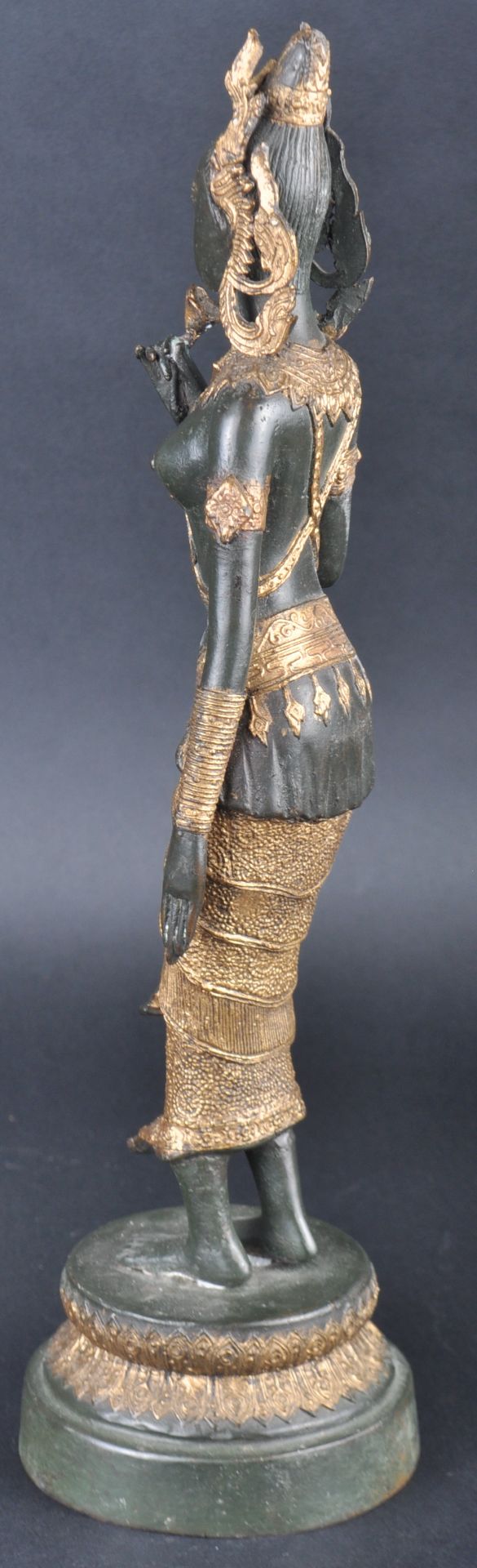 EARLY 20TH CENTURY GILDED BRONZE TEMPLE FIGURINE - Image 4 of 6