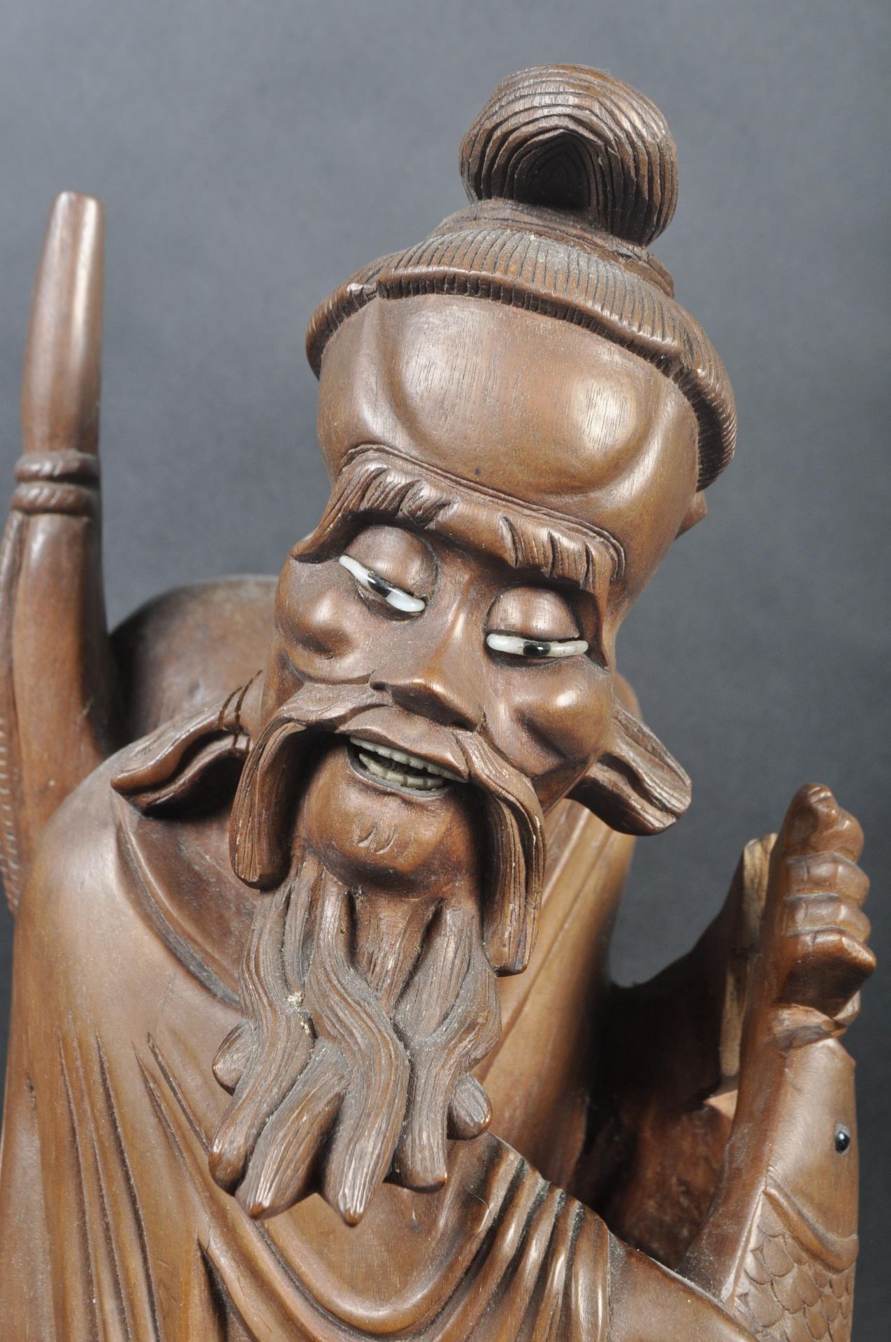 19TH CENTURY CHINESE CARVED HARDWOOD IMMORTAL - Image 5 of 8