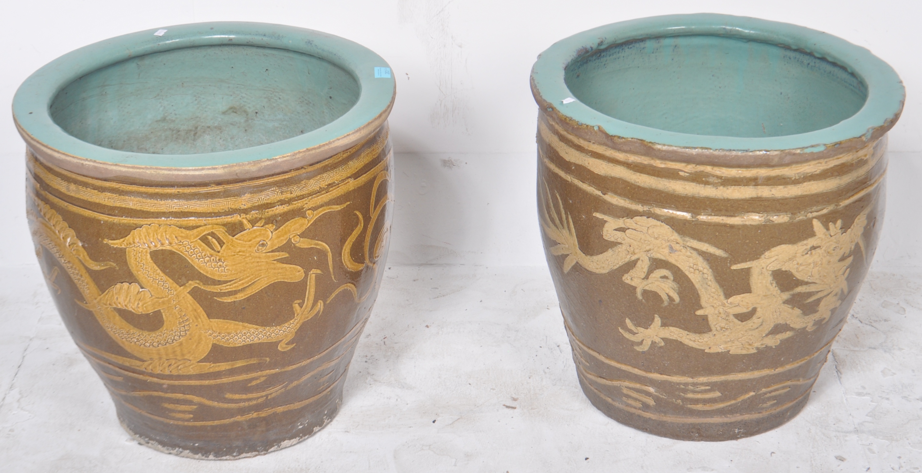 LARGE PAIR OF CHINESE 100 YEAR EGG POTS - Image 2 of 6