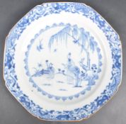 18TH CENTURY CHINESE QIANLONG PERIOD BLUE & WHITE PLATE