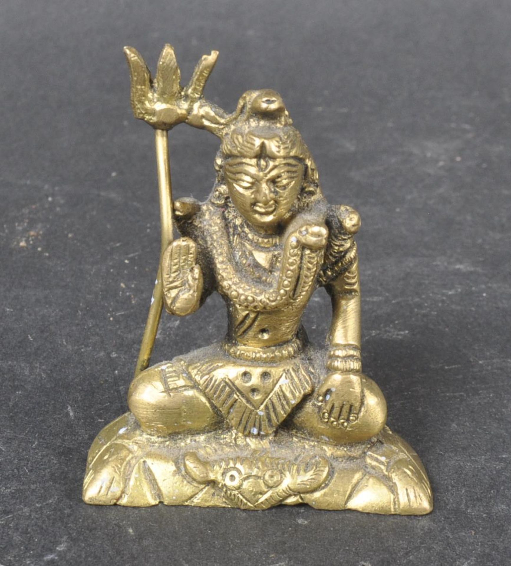 TWO HINDU INDIAN BRONZE FIGURINES KRISHNA & SHIVA - Image 7 of 8