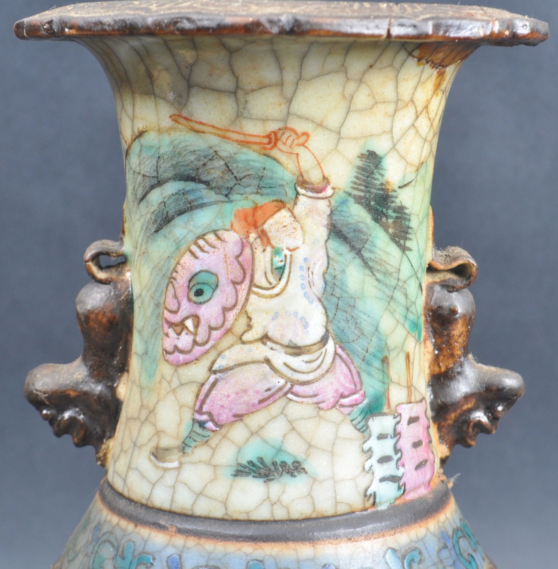 PAIR OF 19TH CENTURY CHINESE CRACKLE GLAZED VASES - Image 6 of 10