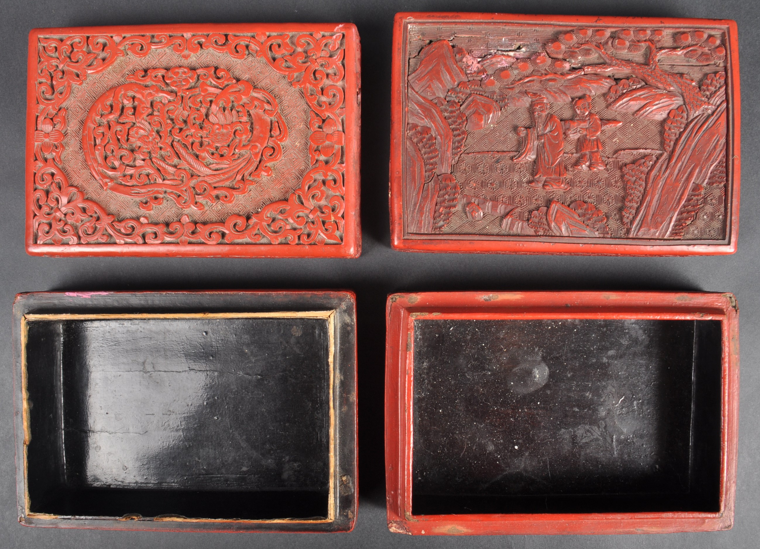 TWO EARLY 20TH CENTURY CHINESE CINNABAR LACQUER BOXES - Image 5 of 5