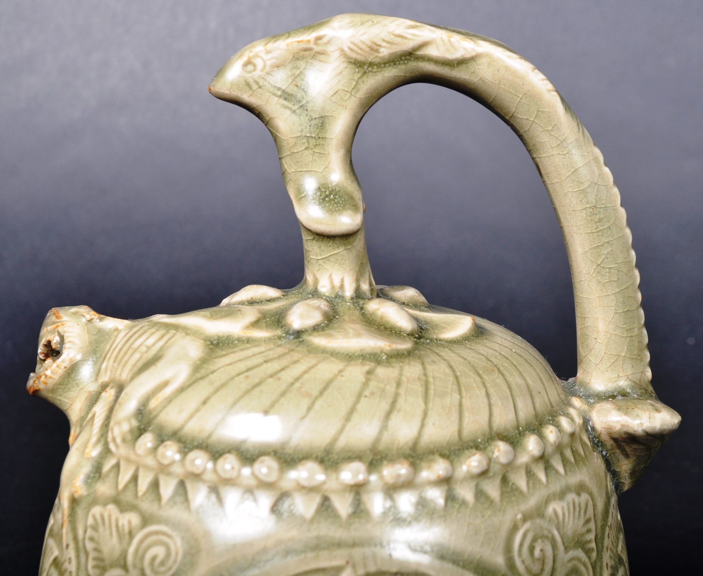 19TH CENTURY SONG DYNASTY STYLE CELADON TEAPOT - Image 4 of 6
