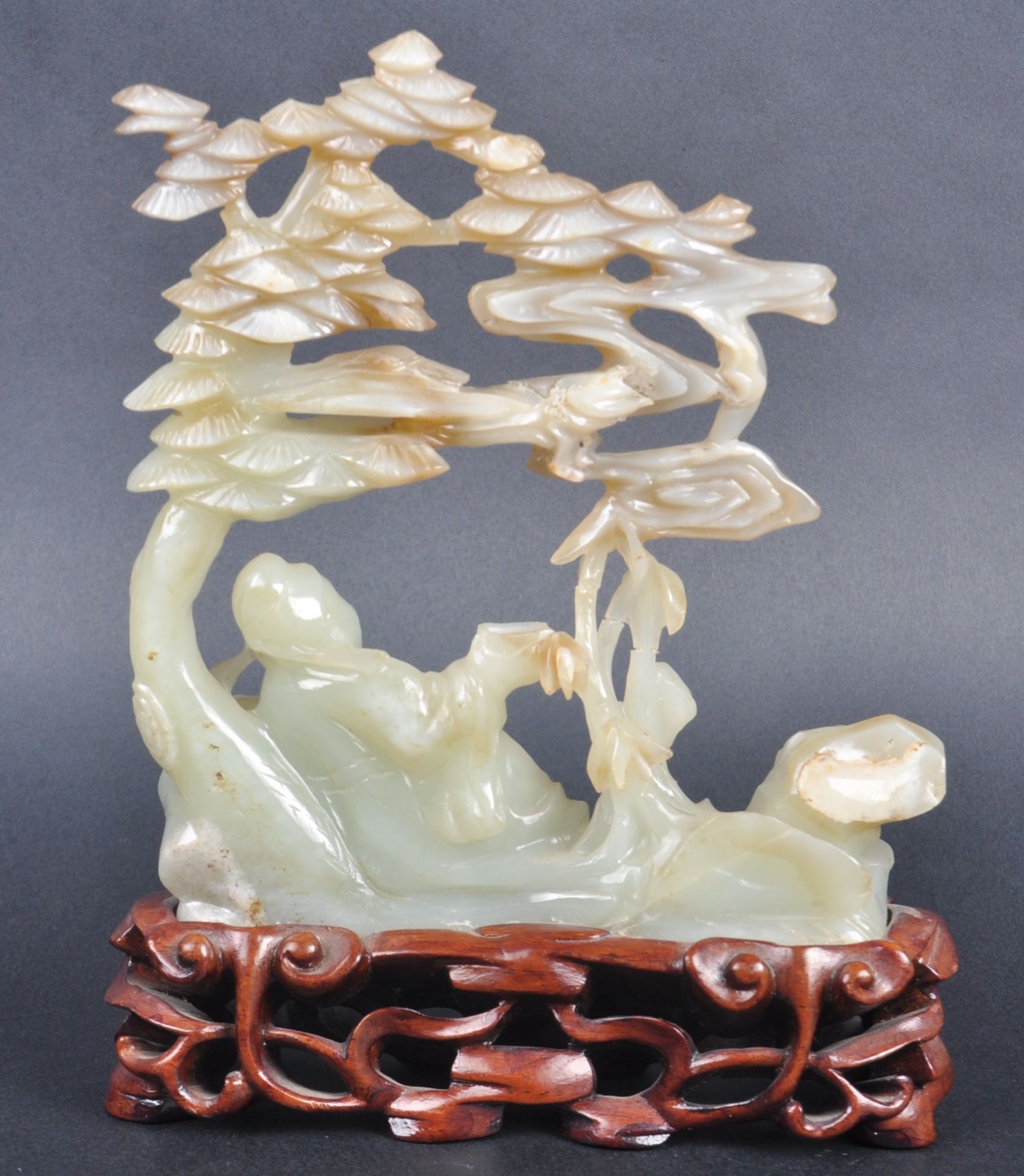 19TH CENTURY CHINESE HAND CARVED JADE FIGURINE - Image 7 of 7