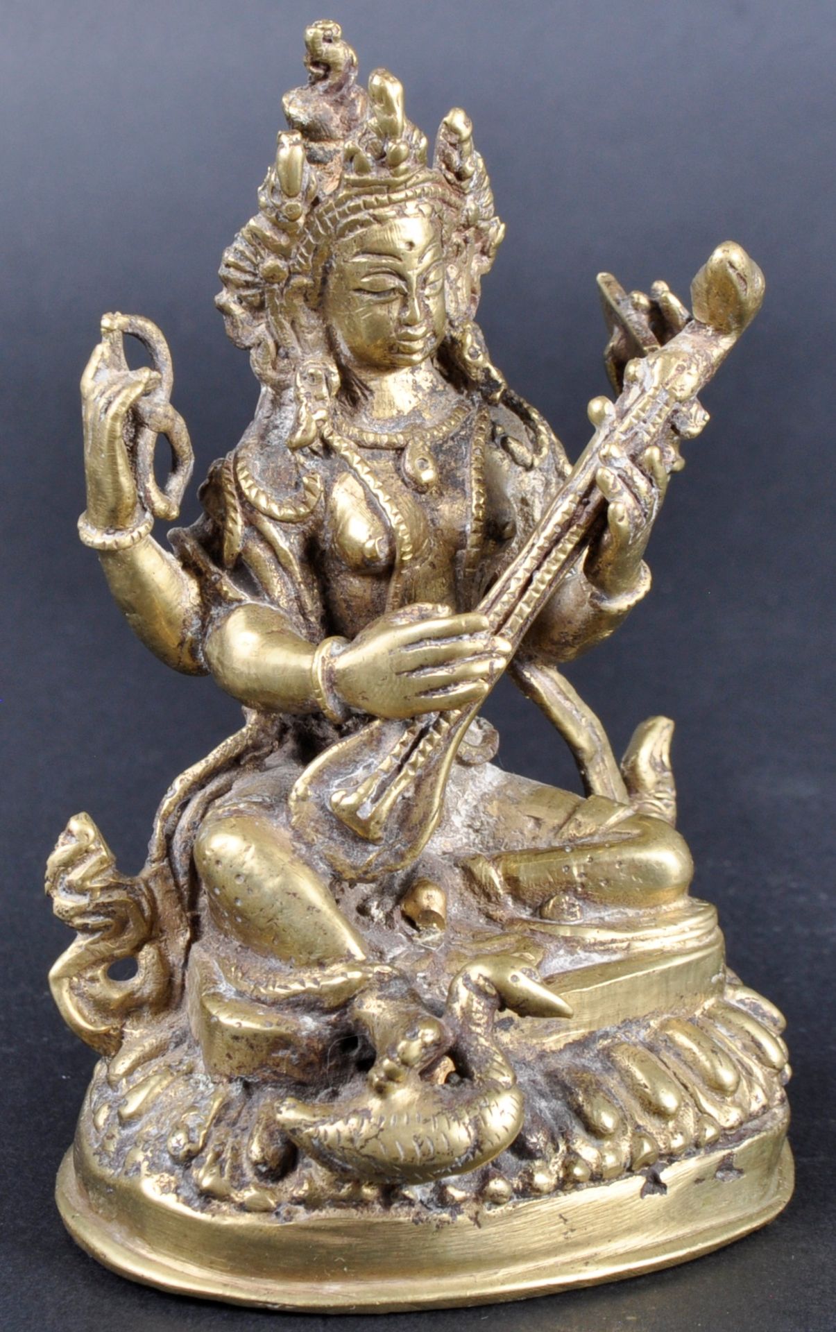 EARLY 20TH CENTURY HINDU BRONZE SARASWATI FIGURE