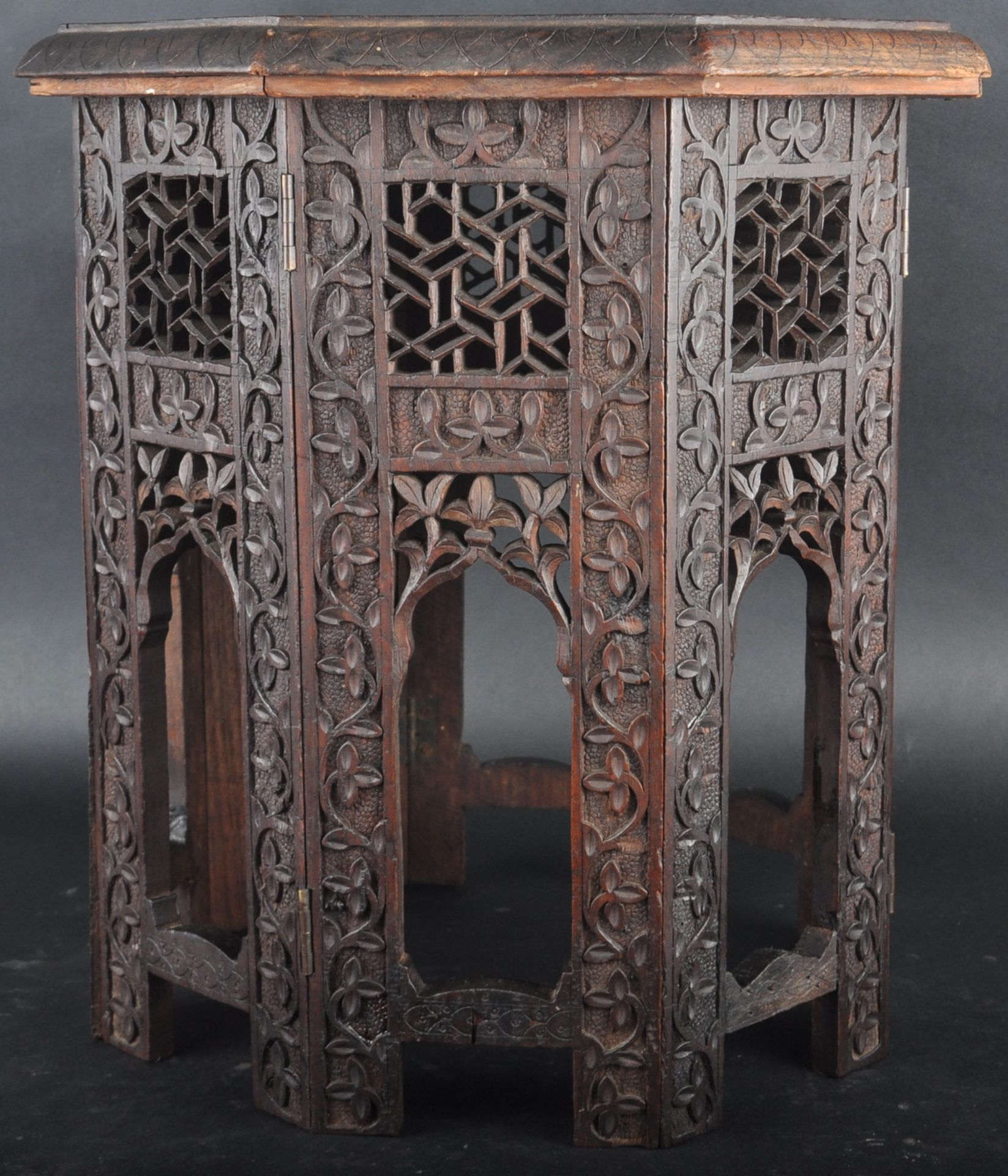 19TH CENTURY ANGLO-INDIAN CARVED SIDE TABLE - Image 4 of 5