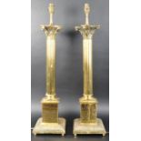 MATCHING PAIR OF 80s HOLLYWOOD REGENCY BRASS TABLE LAMPS