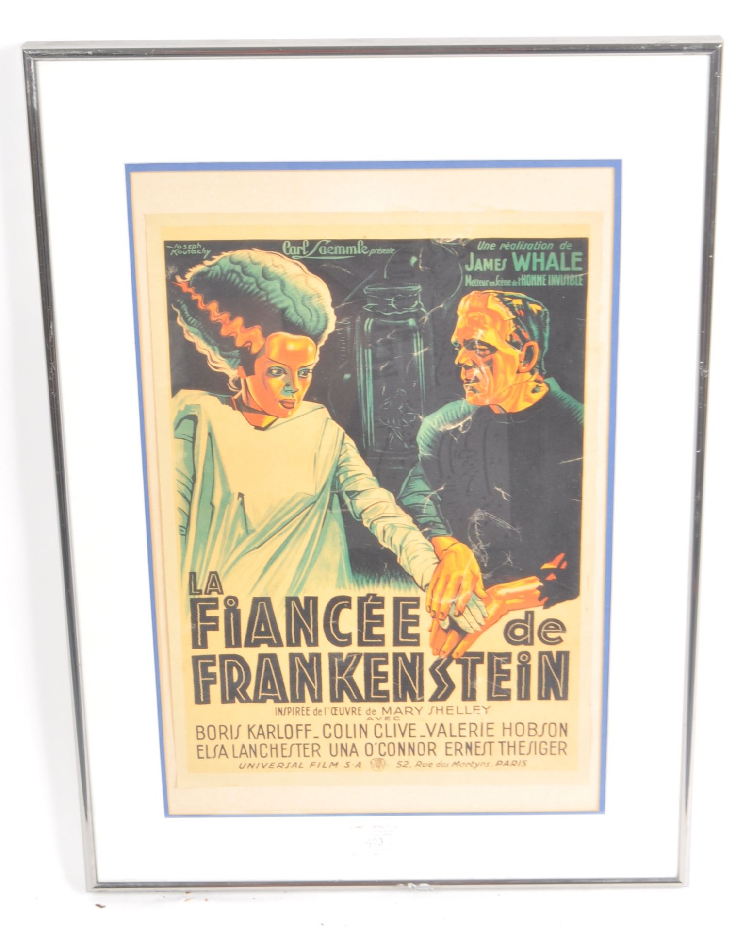 BRIDE OF FRANKENSTEIN - VINTAGE FRENCH FILM POSTER