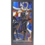 20TH CENTURY CONTEMPORARY ABSTRACT STAINED GLASS WINDOW