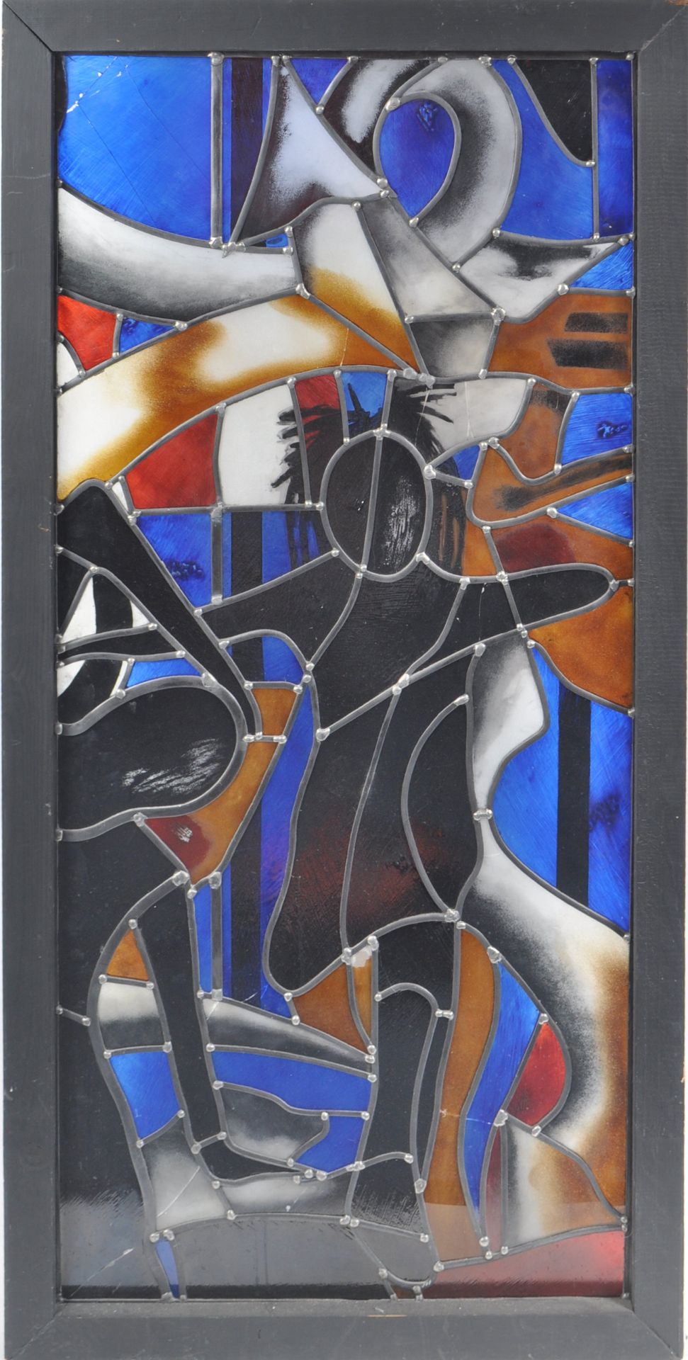 20TH CENTURY CONTEMPORARY ABSTRACT STAINED GLASS WINDOW