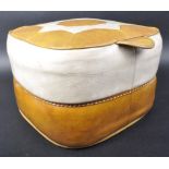 SHERVORNE - MID CENTURY TAN BROWN LEATHER FOOTSTOOL