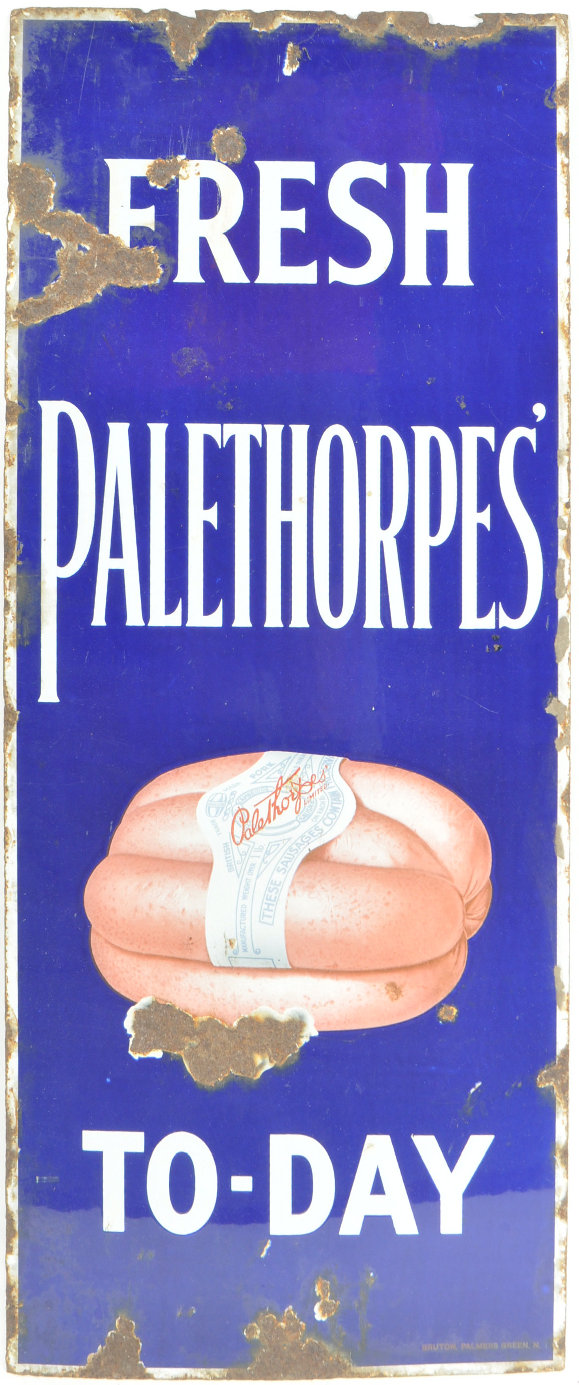 PALETHORPES - EARLY 20TH CENTURY ENAMEL ADVERTISING SIGN