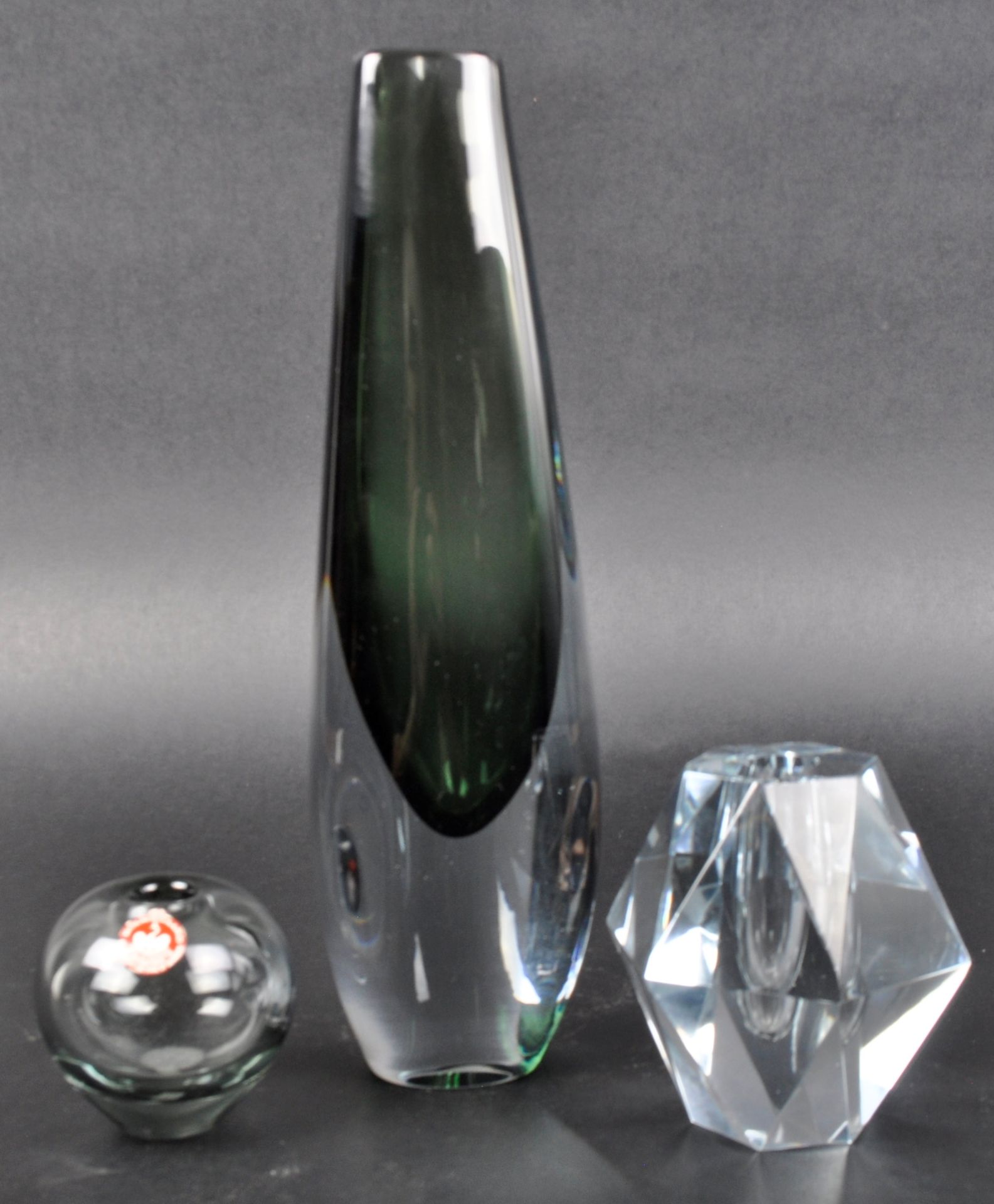 SELECTION OF THREE RETRO SCANDINAVIAN ART GLASS VASES