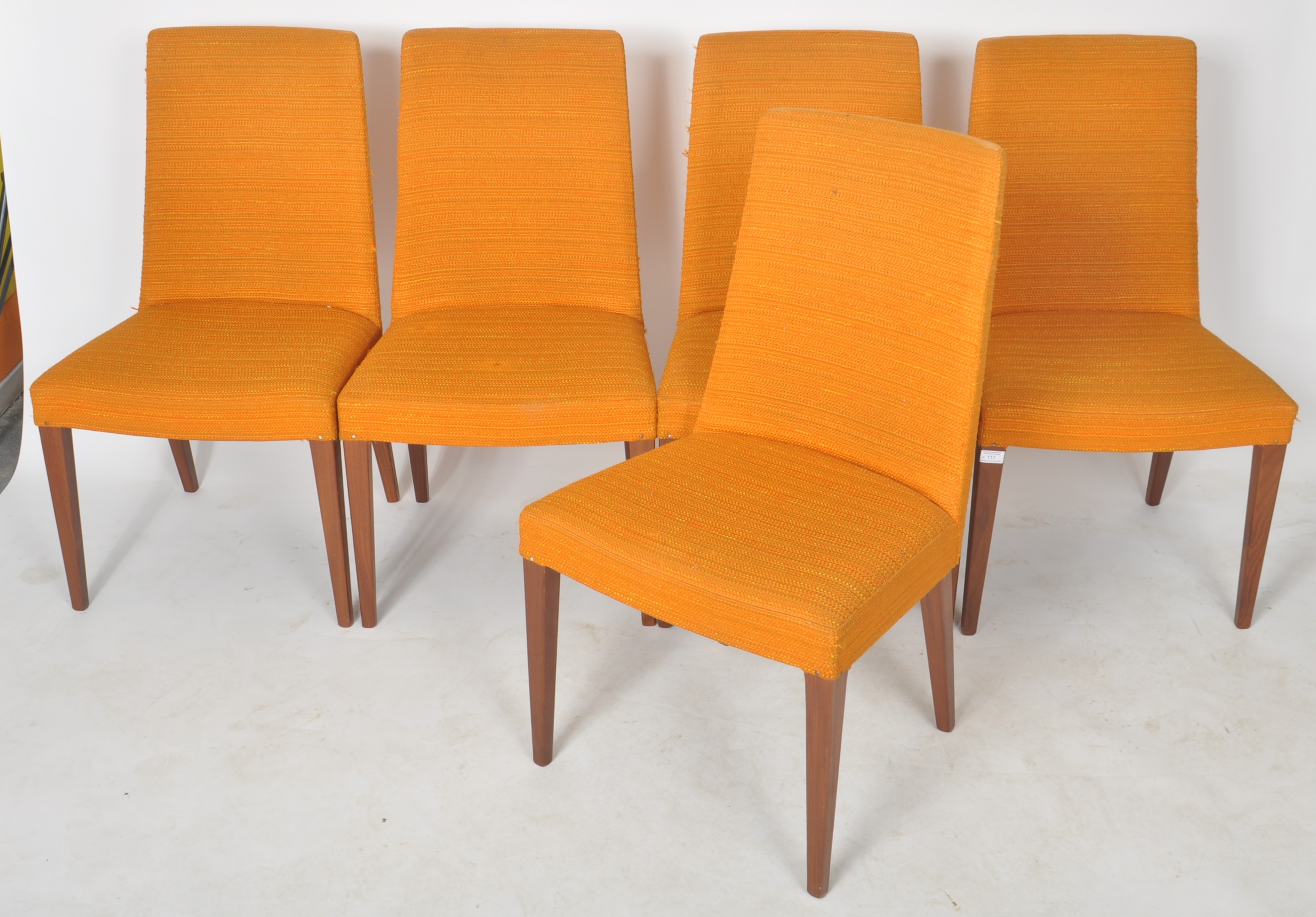 G PLAN - MATCHING SET OF SIX VIBRANT ORANGE DINING CHAIRS - Image 2 of 4