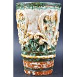 VINTAGE MID CENTURY ITALIAN MAJOLICA DRIP GLAZE VASE