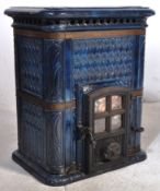 EARLY 20TH CENTURY FRENCH ENAMEL WOOD BURNER STOVE