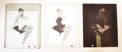 BUSY NUMBER - SET OF SIX BALLERINA PRINTING GLASS PLATES