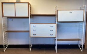 ROBERT HEAL - LADDERAX - THREE BAY TEAK MODULAR WALL UNIT