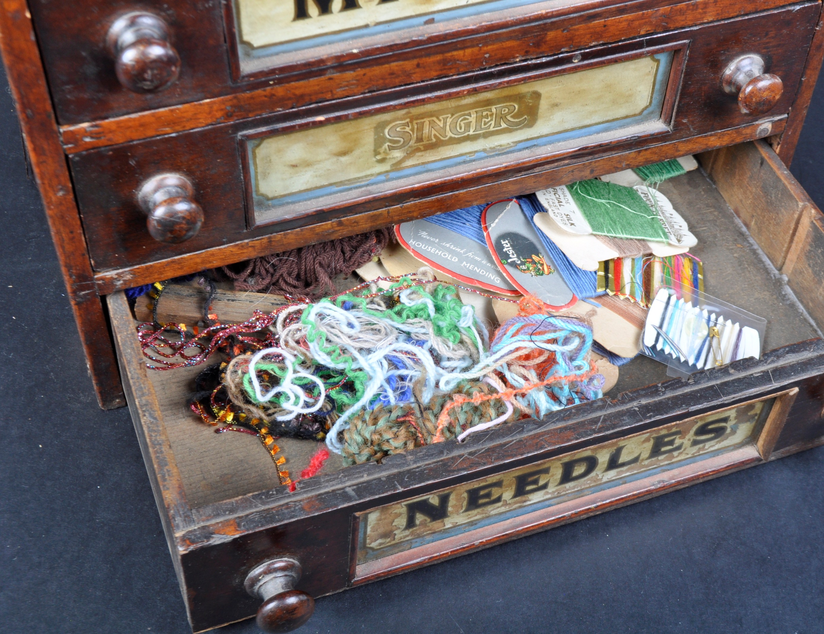 19TH CENTURY VICTORIAN SHOP COUNTER THREE DRAWER CHEST - Image 6 of 6