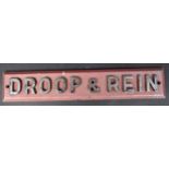 DROOP & REIN - 20TH CENTURY HEAVY CAST STEEL GERMAN SIGN