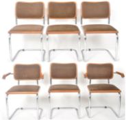 MARCEL BREUER - CESCA - SET OF SIX CANTILEVER DINING CHAIRS