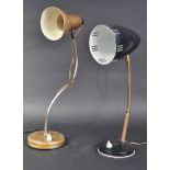 TWO RETRO MID CENTURY DESK / BEDSIDE TABLE LAMPS