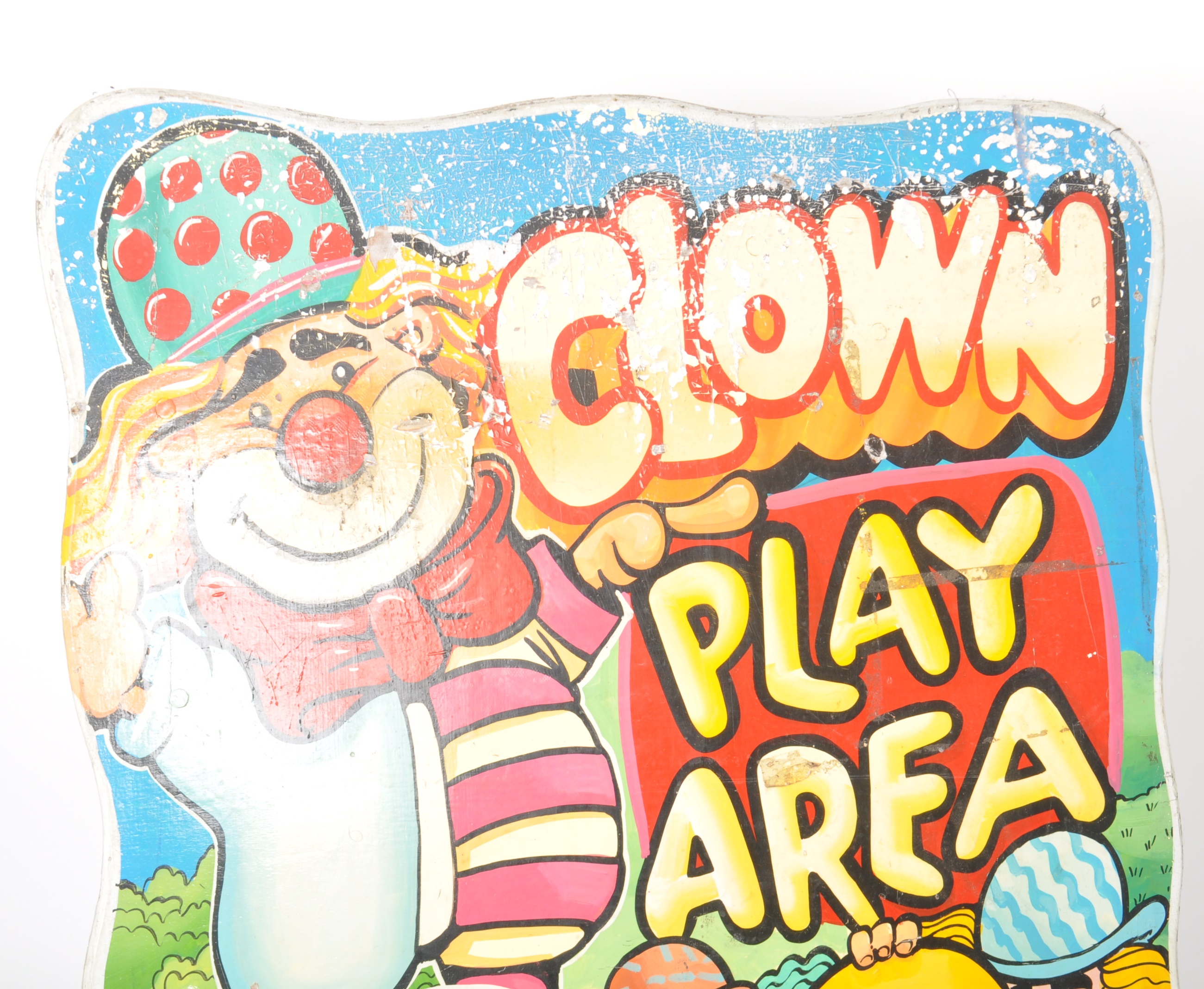 VINTAGE 20TH CENTURY FAIRGROUND CLOWN PLAY AREA SIGN - Image 2 of 6