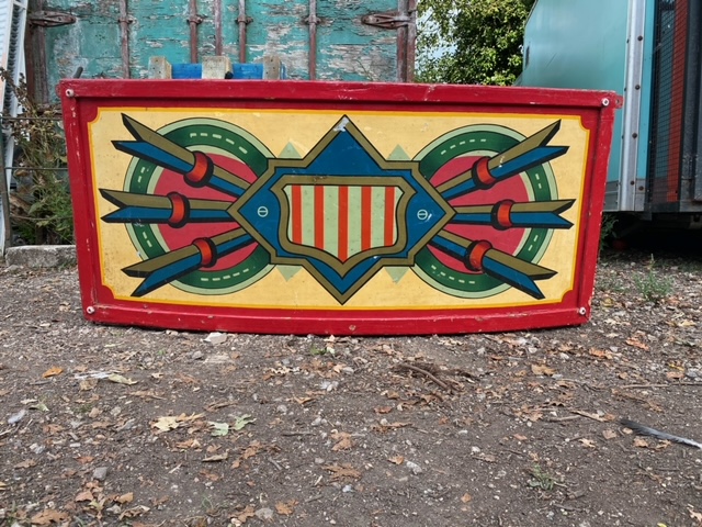 ART DECO FAIRGROUND HOOPLA CURVED PAINTED PANEL