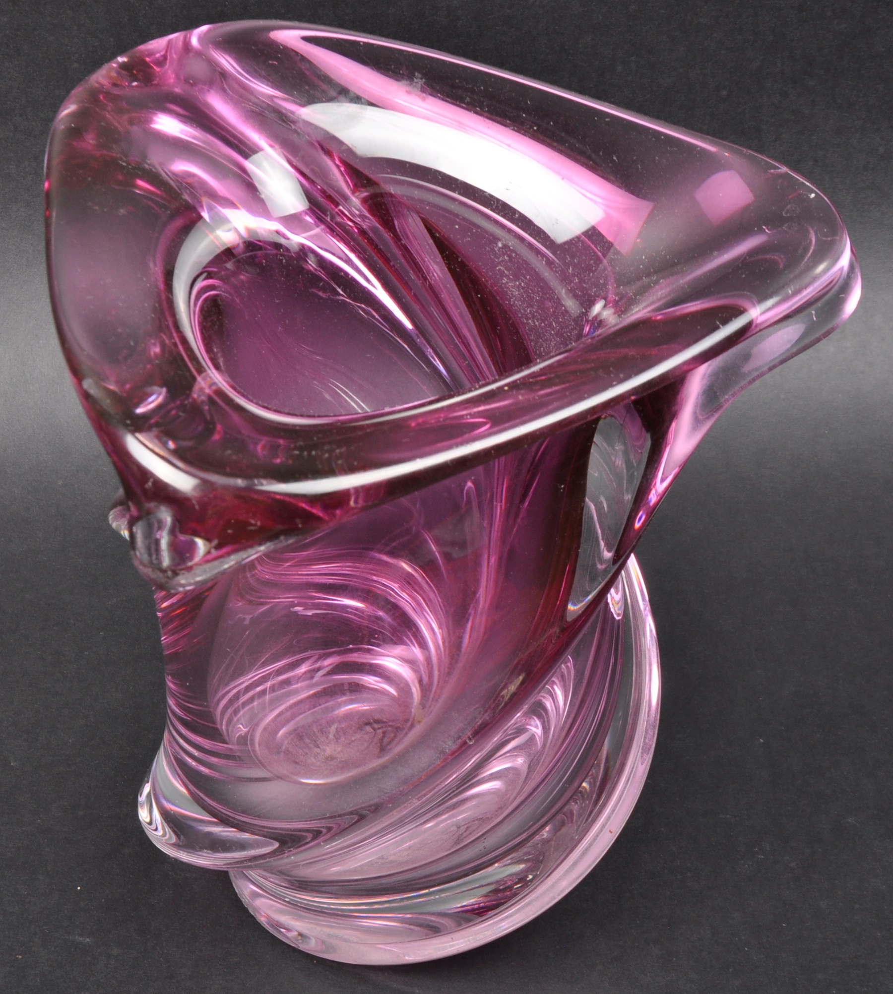 VAL SAINT LAMBERT - LARGE RETRO STUDIO ART GLASS VASE - Image 2 of 6