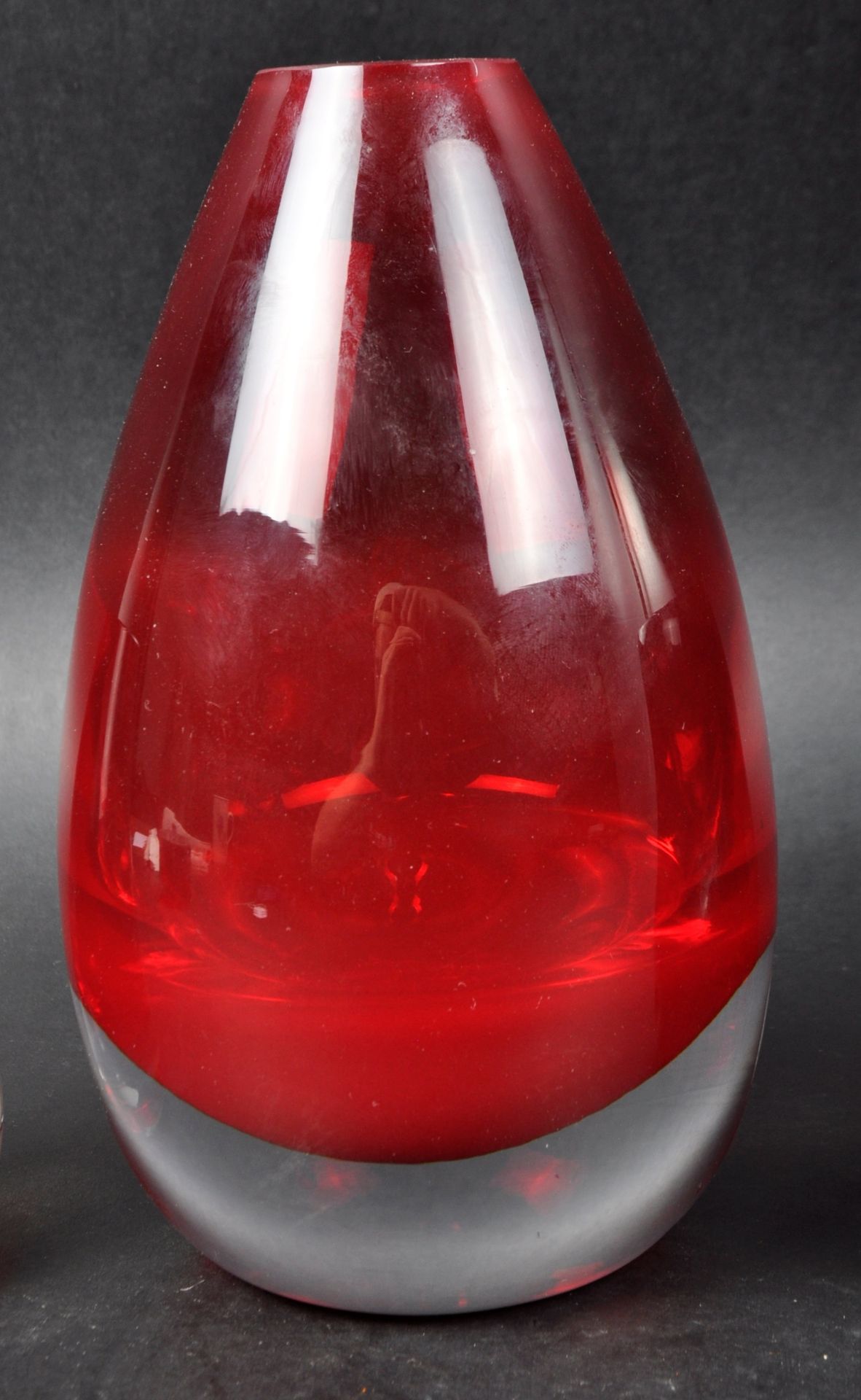 WHITEFRIARS - SELECTION OF RUBY RED GLASS VASES - Image 3 of 10