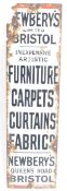 NEWBERY'S FURNITURE - VINTAGE ENAMEL ADVERTISING SIGN