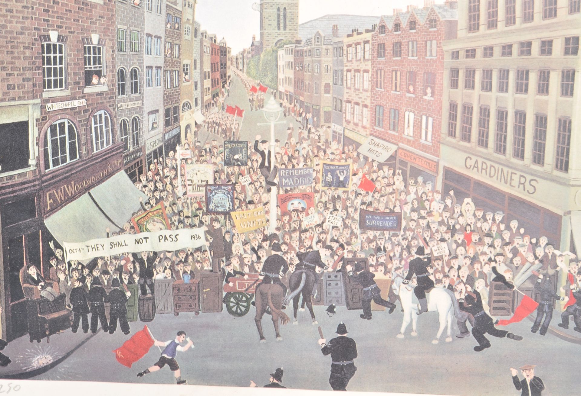 JOHN ALLIN (B. 1934-1991) - BATTLE OF CABLE STREET - SIGNED PRINT - Image 4 of 5
