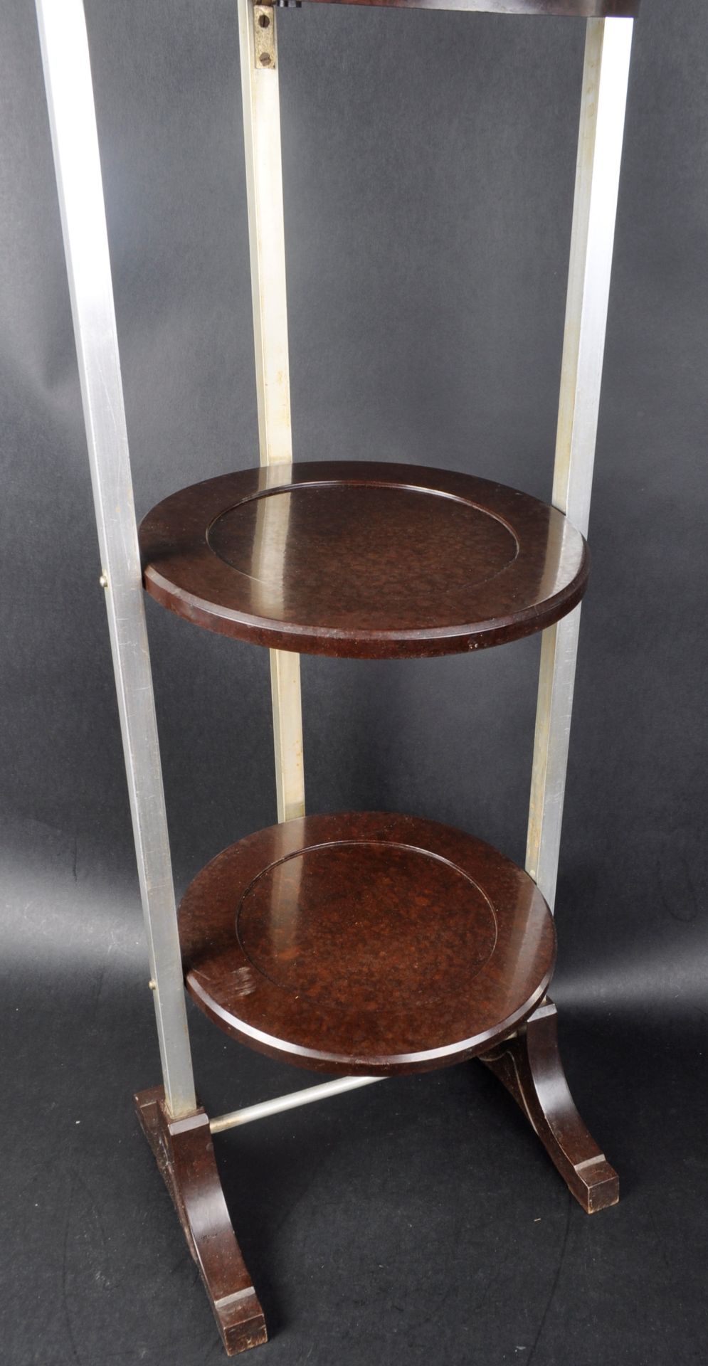 VINTAGE ART DECO THREE TIER FOLDING CAKE STAND - Image 3 of 6