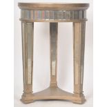 CONTEMPORARY HOLLYWOOD REGENCY MIRRORED LAMP TABLE