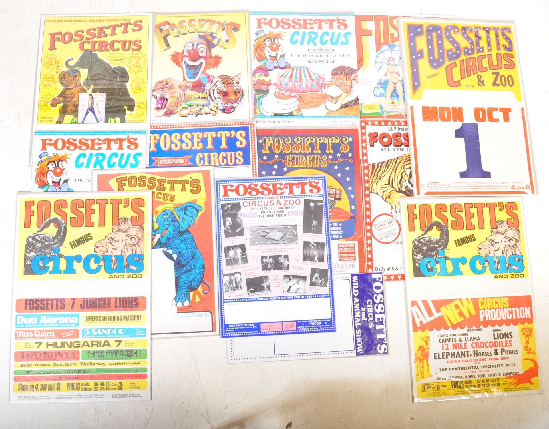 FOSSETT'S CIRCUS - SELECTION OF ADVERTISING POSTERS