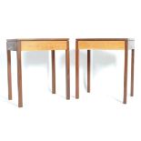 MATCHING PAIR OF TEAK SINGLE DRAWER SIDE TABLES