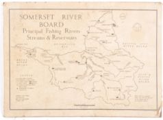 MID CENTURY SOMERSET RIVER BOARD ORDINANCE SURVEY MAP
