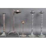 MIXED SELECTION OF BRONZE CANDLESTICK HOLDERS