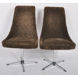 LUBKE - PAIR OF SPACE AGE SWIVEL DINING CHAIRS